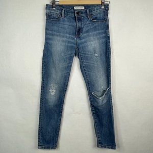 Banana Republic Denim Skinny Ankle Jeans Size 26 Petite Distressed